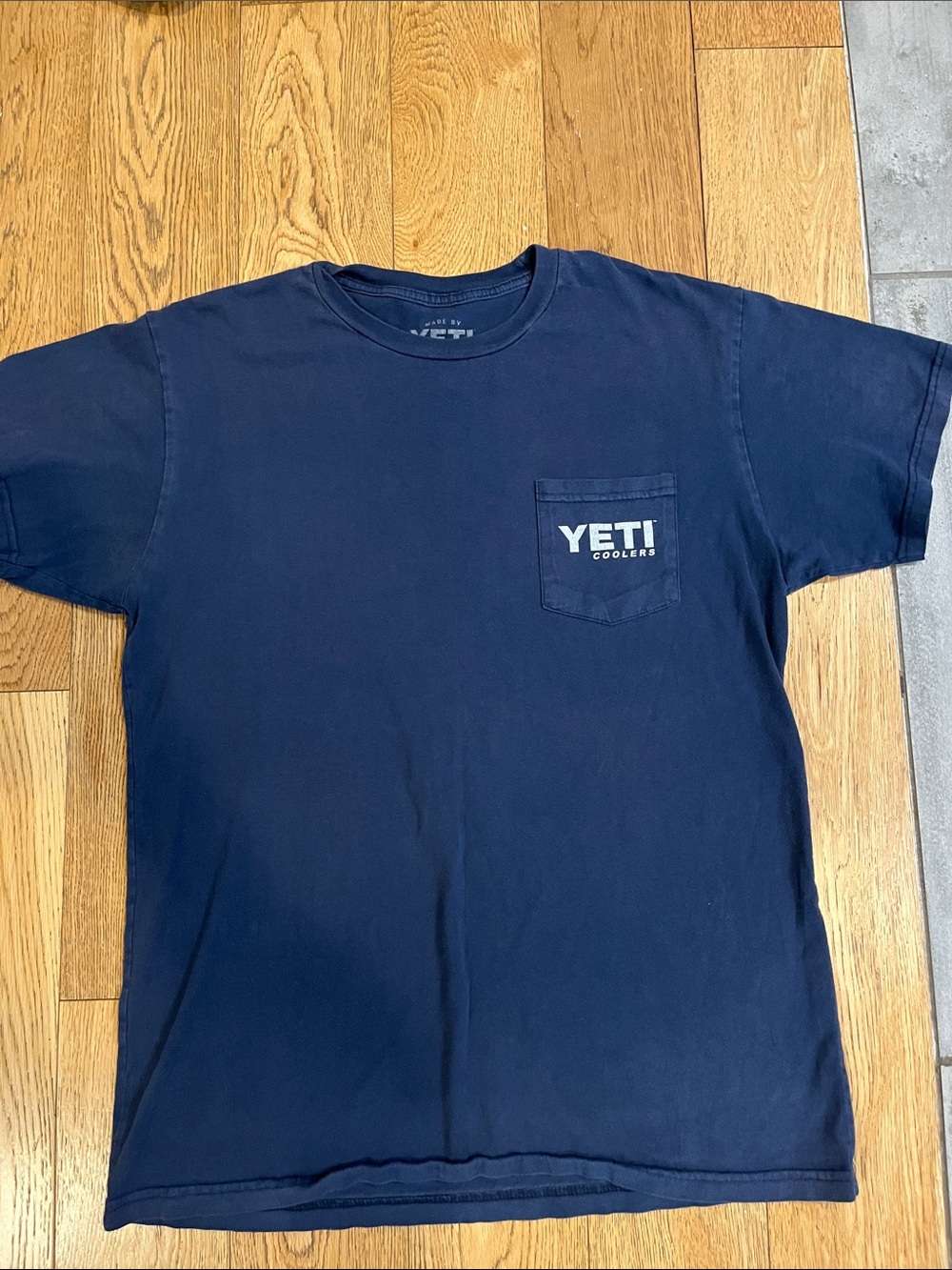 Yeti Navy Blue Pocket Tee with White Logo
